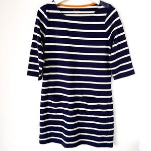 Boden T-Shirt Mini Dress Nautical Striped Blue and White 100% Cotton Size US 6